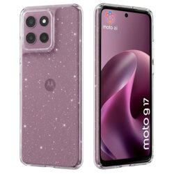 Husa sclipici Motorola Moto G17 Techsuit SparkleSkin, transparenta