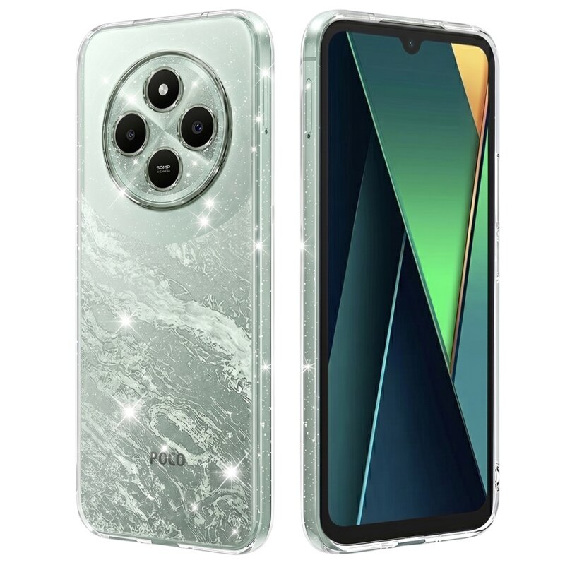 Husa sclipici Xiaomi Poco C75 Techsuit SparkleSkin, transparenta