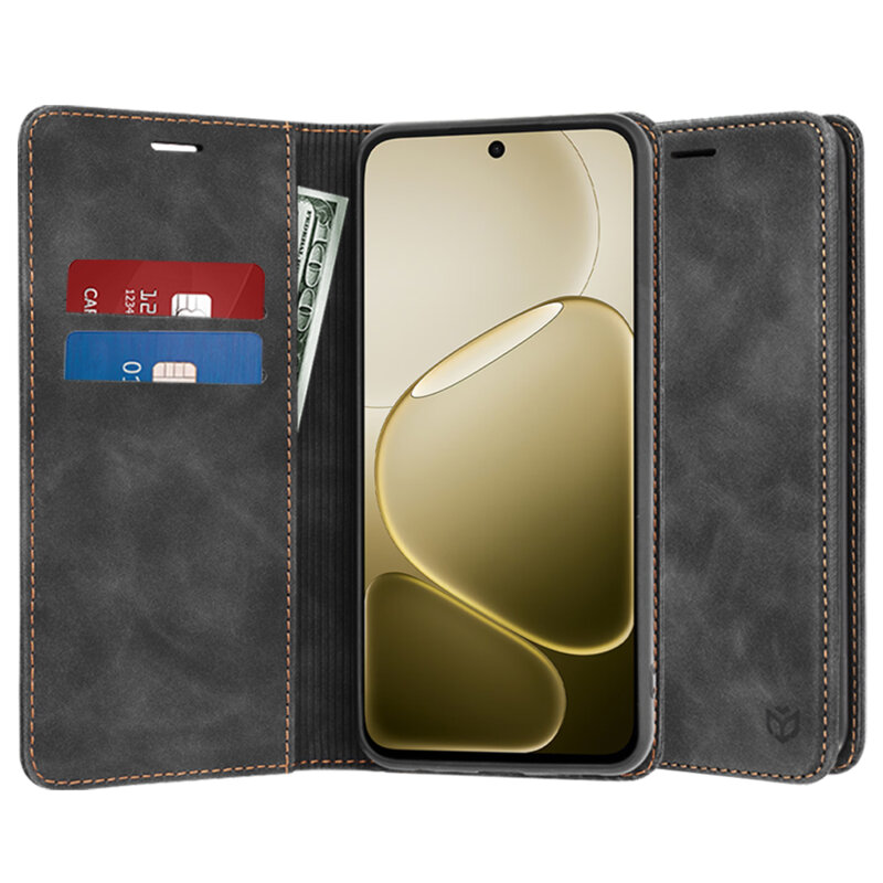 Husa piele Oppo A6x 5G Techsuit Confy Cover, negru