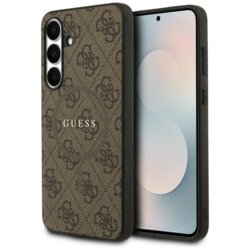 Husa originala Guess Samsung Galaxy S25 FE Hardcase 4G Ring Classic Logo MagSafe, maro, GUHMS25FEG4GFRW