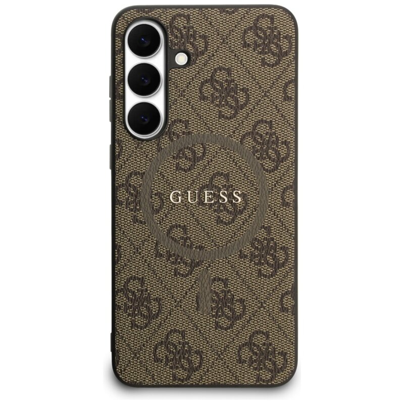 Husa originala Guess Samsung Galaxy S25 FE Hardcase 4G Ring Classic Logo MagSafe, maro, GUHMS25FEG4GFRW