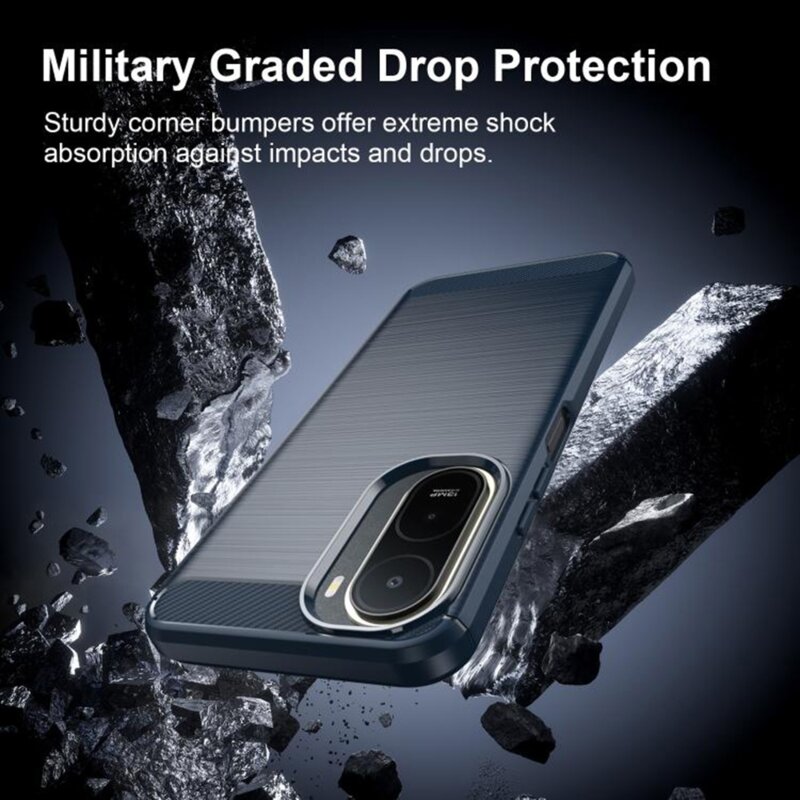 Husa Xiaomi Redmi A7 Pro 4G Techsuit Carbon Silicone, albastru