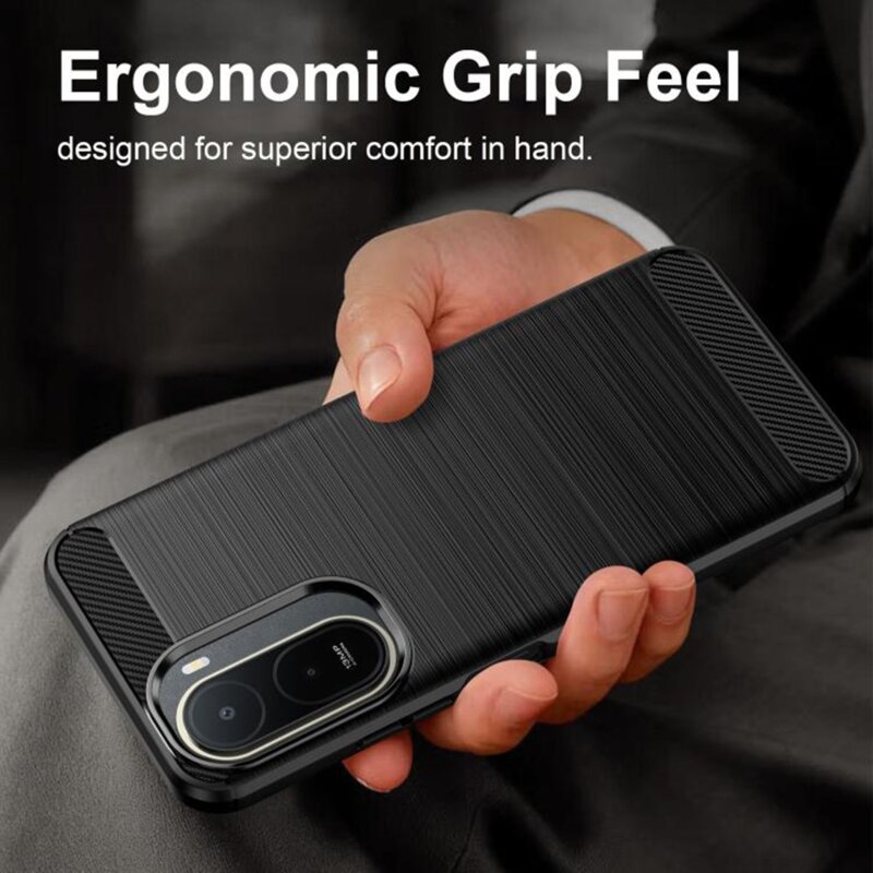 Husa Xiaomi Redmi A7 Pro 4G Techsuit Carbon Silicone, negru