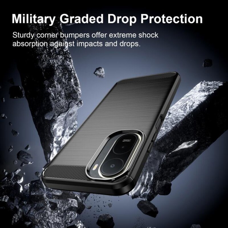Husa Xiaomi Redmi A7 Pro 4G Techsuit Carbon Silicone, negru