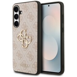 Husa originala Guess Samsung Galaxy S25 FE Leather 4G Metal Logo, roz, GUHCS25FE4GMGPI