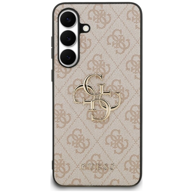 Husa originala Guess Samsung Galaxy S25 FE Leather 4G Metal Logo, roz, GUHCS25FE4GMGPI