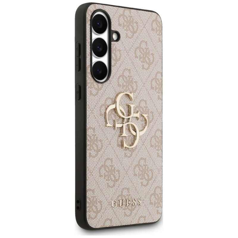 Husa originala Guess Samsung Galaxy S25 FE Leather 4G Metal Logo, roz, GUHCS25FE4GMGPI