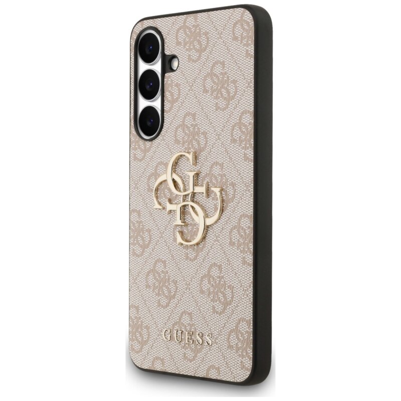 Husa originala Guess Samsung Galaxy S25 FE Leather 4G Metal Logo, roz, GUHCS25FE4GMGPI