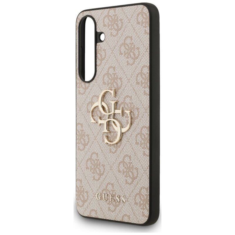 Husa originala Guess Samsung Galaxy S25 FE Leather 4G Metal Logo, roz, GUHCS25FE4GMGPI