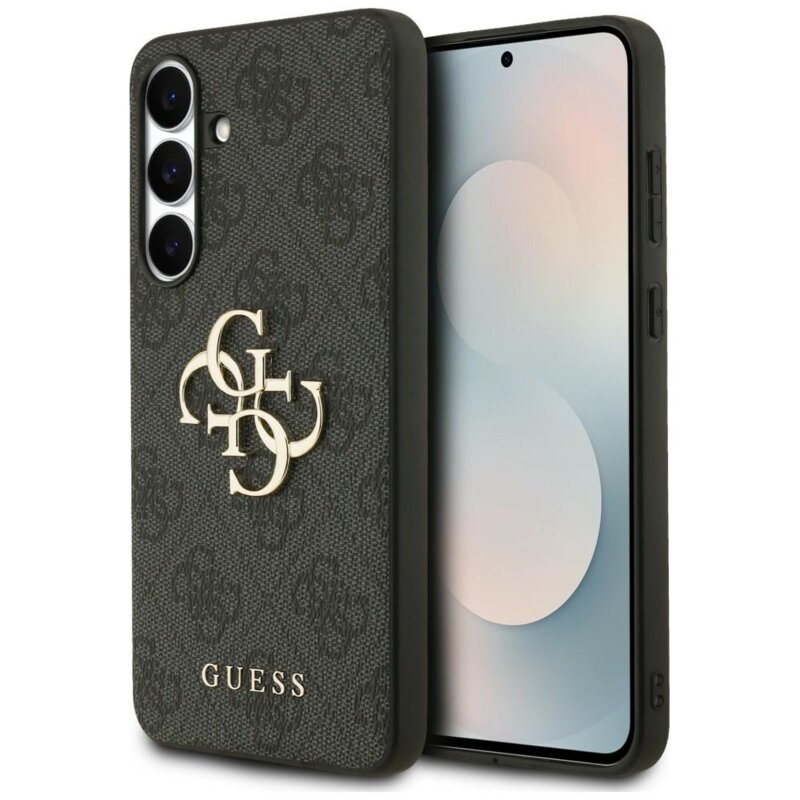 Husa originala Guess Samsung Galaxy S25 FE Leather 4G Metal Logo, negru, GUHCS25FE4GMGGR