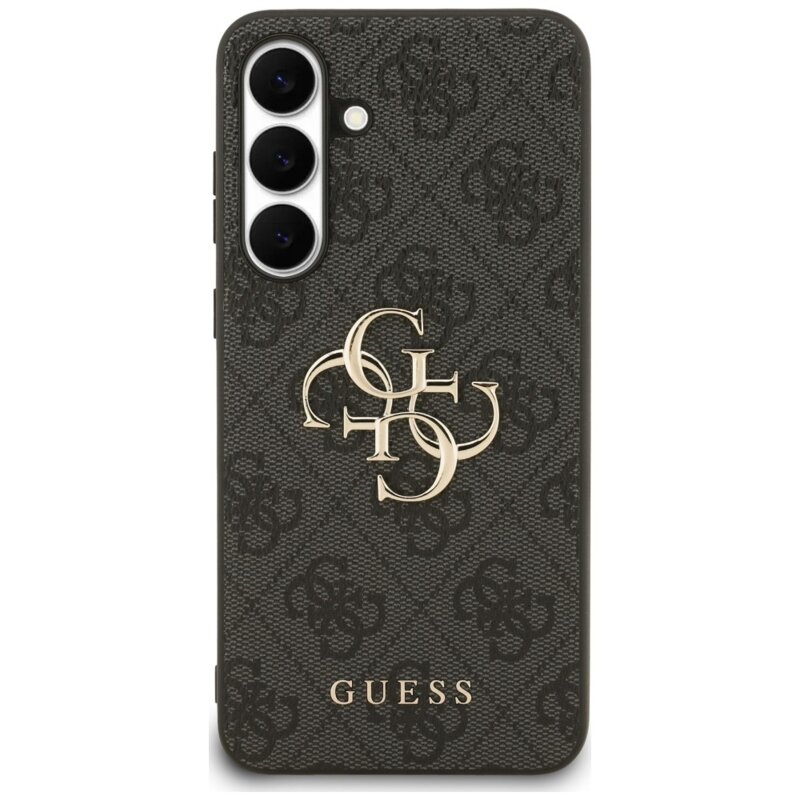 Husa originala Guess Samsung Galaxy S25 FE Leather 4G Metal Logo, negru, GUHCS25FE4GMGGR