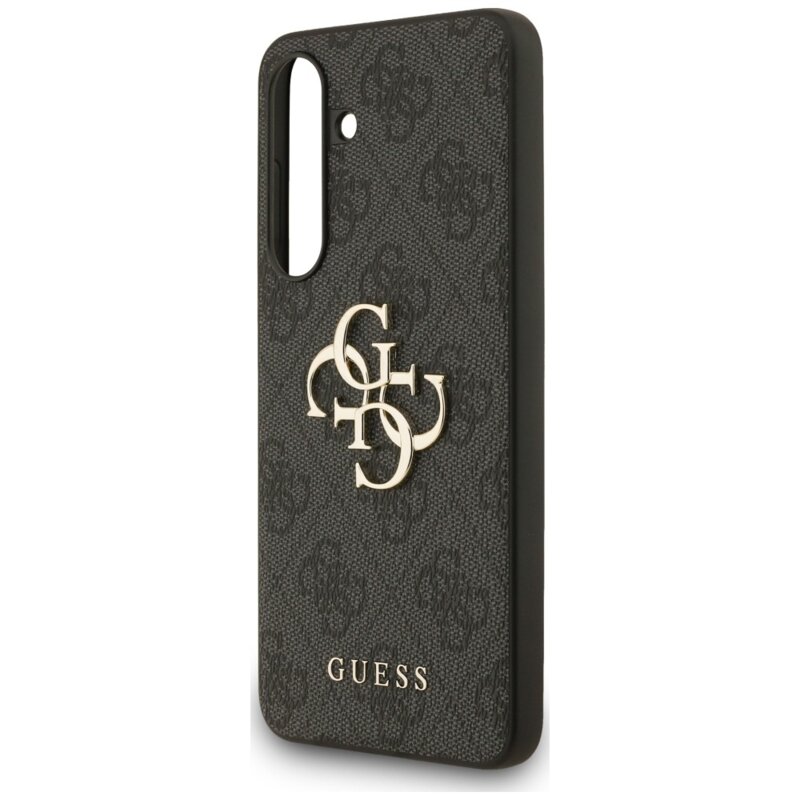 Husa originala Guess Samsung Galaxy S25 FE Leather 4G Metal Logo, negru, GUHCS25FE4GMGGR
