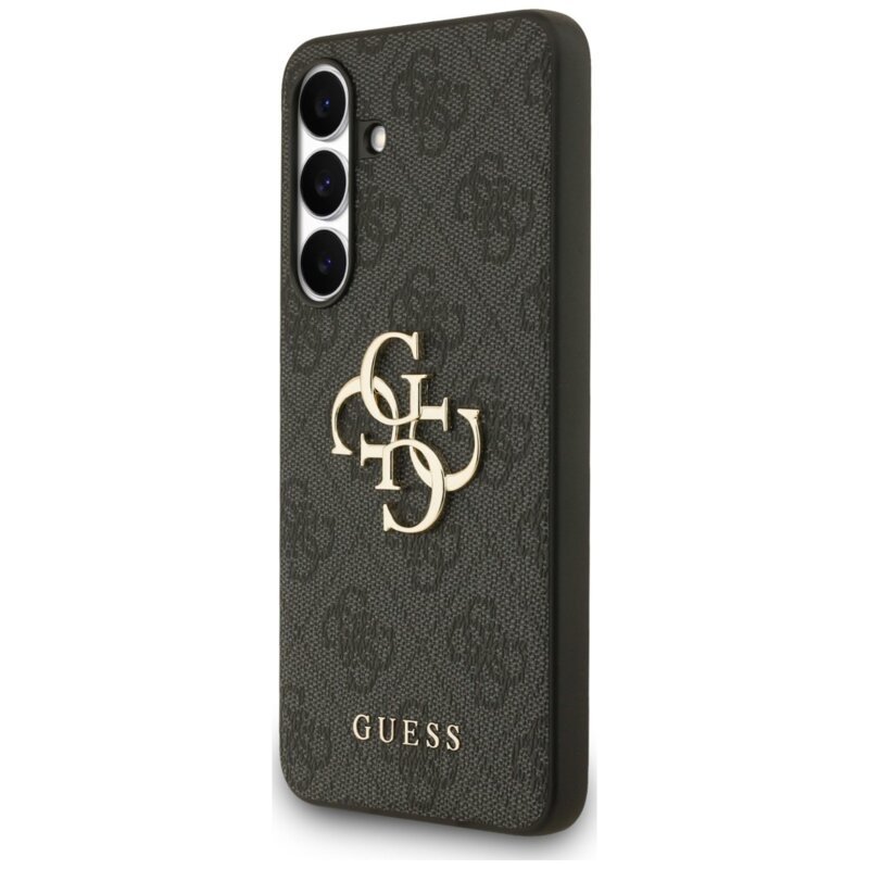 Husa originala Guess Samsung Galaxy S25 FE Leather 4G Metal Logo, negru, GUHCS25FE4GMGGR