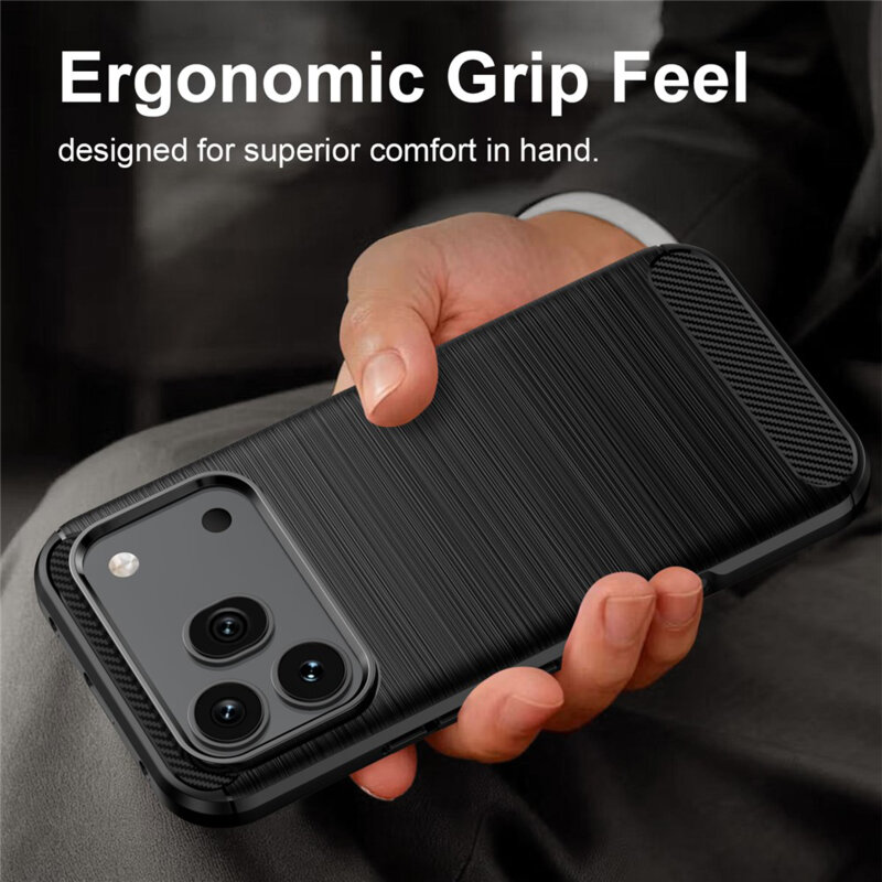 Husa Honor 600 Pro Techsuit Carbon Silicone, negru