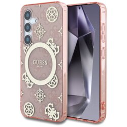 Husa Samsung Galaxy S25 originala Guess IML Peony On 4G Background MagSafe, roz, GUHMS25SH4PYEEP