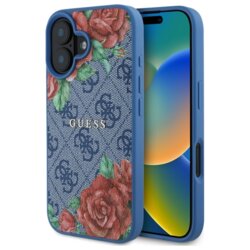 Husa originala Guess iPhone 16 Hardcase 4G, albastru, GUHMP16SP4ROPEMCB