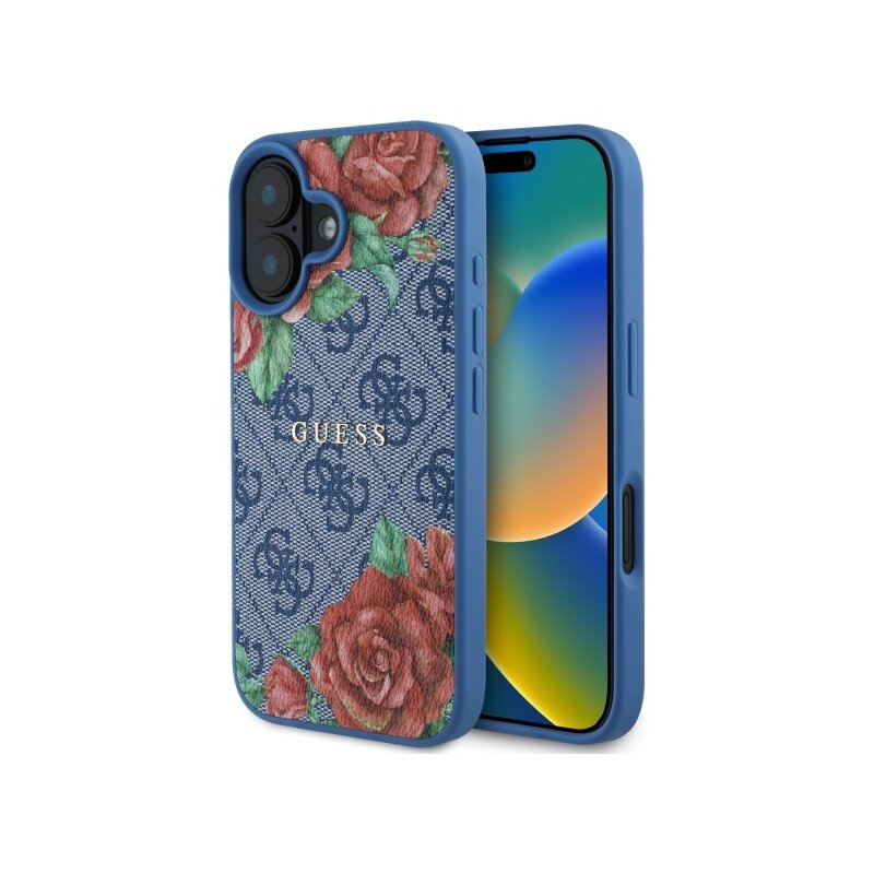 Husa originala Guess iPhone 16 Hardcase 4G, albastru, GUHMP16SP4ROPEMCB
