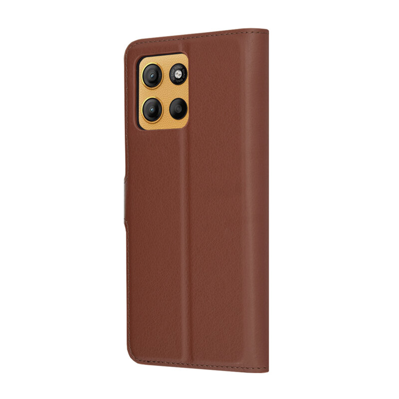 Husa Motorola Moto G17 Techsuit Leather Folio, maro