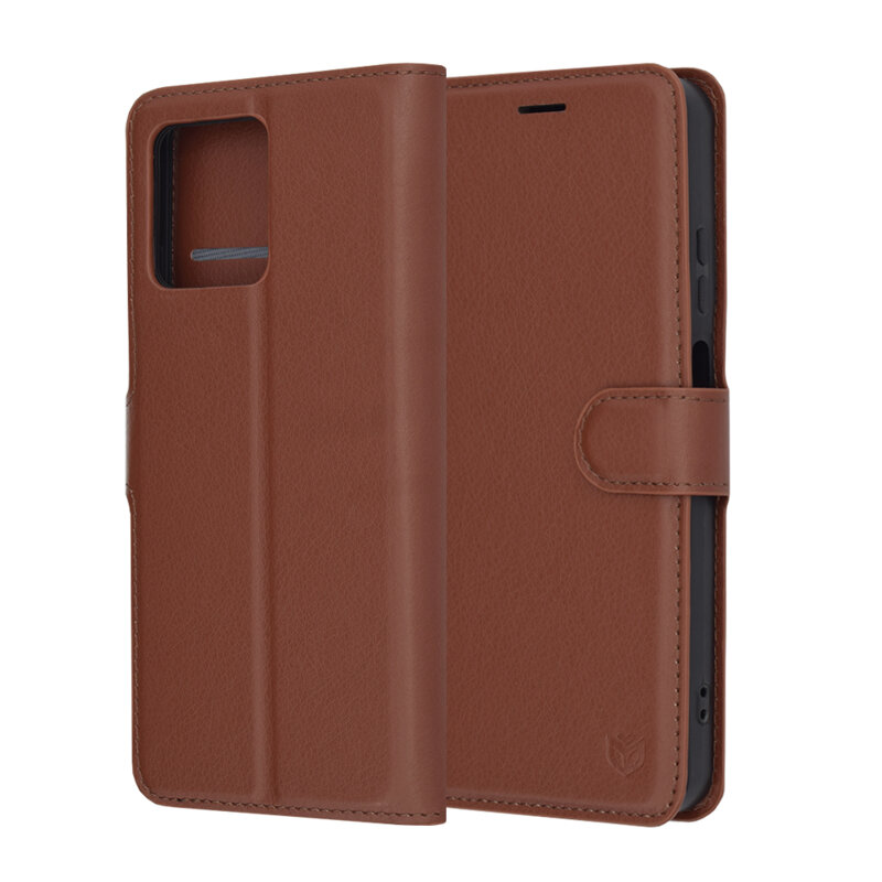 Husa Motorola Moto G17 Techsuit Leather Folio, maro