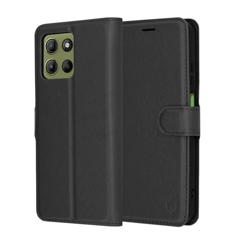 Husa Motorola Moto G17 Techsuit Leather Folio, negru