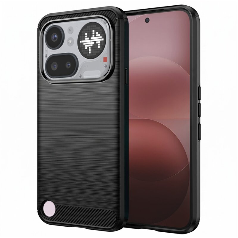 Husa Nothing Phone (4a) Pro Techsuit Carbon Silicone, negru