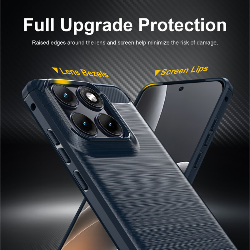 Husa Motorola Edge 70 Fusion Techsuit Carbon Silicone, albastru