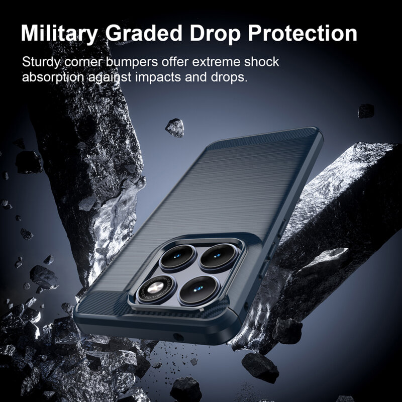 Husa Motorola Edge 70 Fusion Techsuit Carbon Silicone, albastru