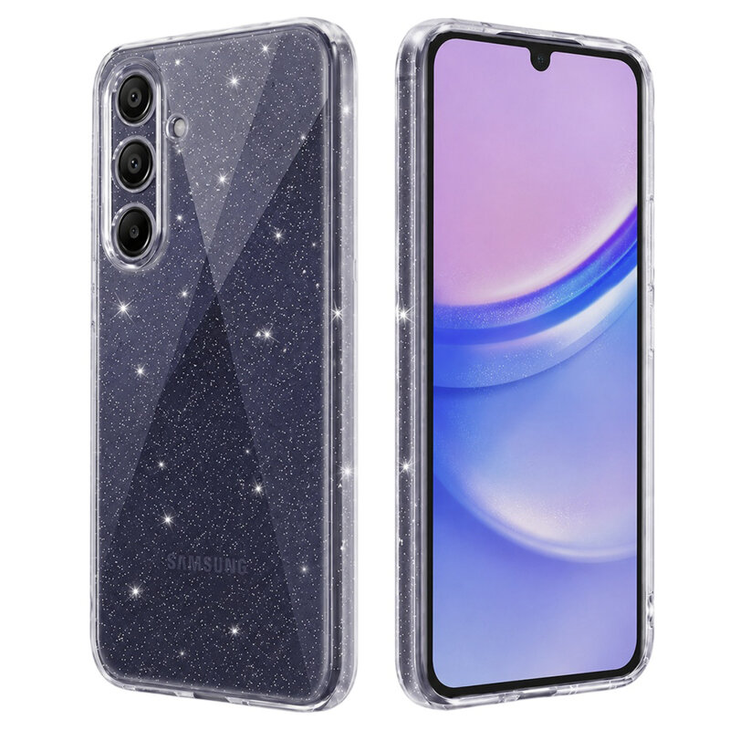 Husa sclipici Samsung Galaxy A15 4G Techsuit SparkleSkin, transparenta