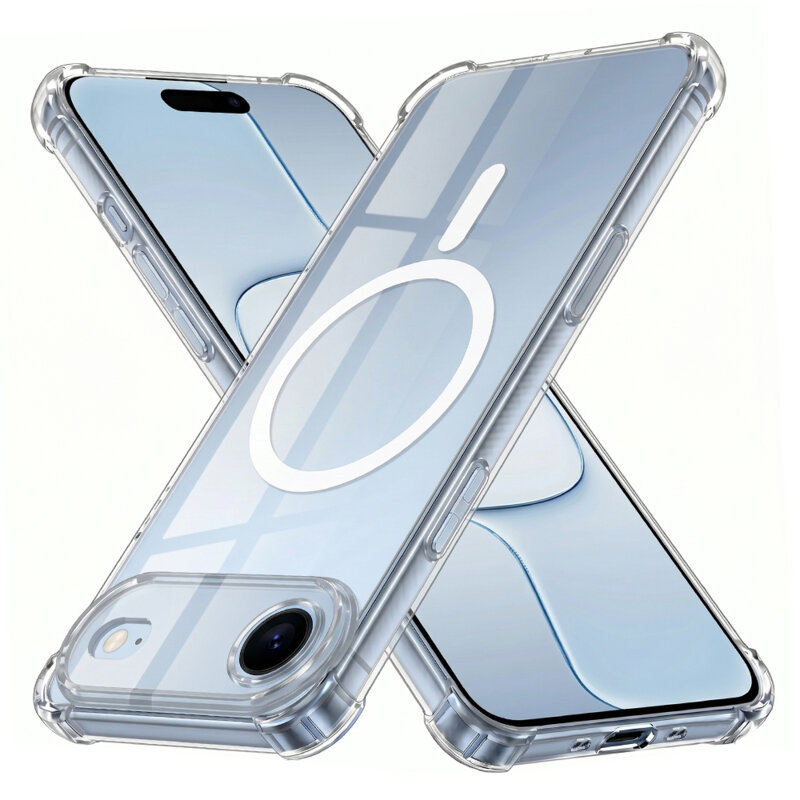 Husa iPhone 17 Air Techsuit Shockproof Clear Silicone MagSafe, transparenta