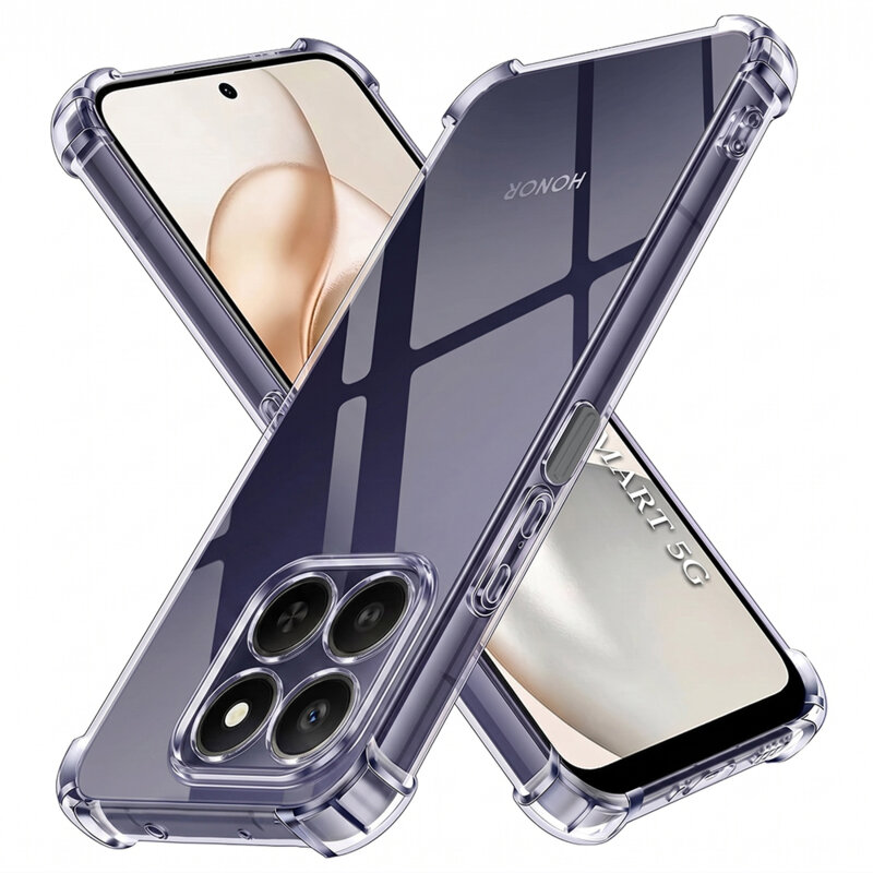 Husa Honor 400 Smart 5G Techsuit Shockproof Clear Silicone, fumuriu