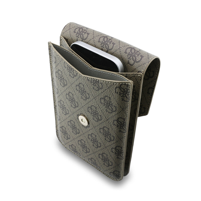 Geanta pentru telefon Guess Triangle 4G, maro, GUCWB2P4BLTRW