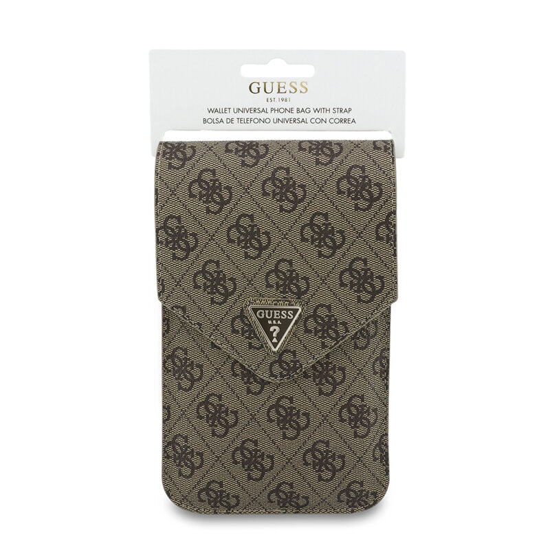 Geanta pentru telefon Guess Triangle 4G, maro, GUCWB2P4BLTRW