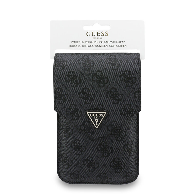 Geanta pentru telefon Guess Triangle 4G, negru, GUCWB2P4BLTRK