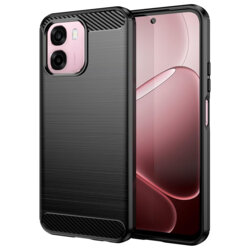 Husa OPPO A6k 4G Techsuit Carbon Silicone, negru