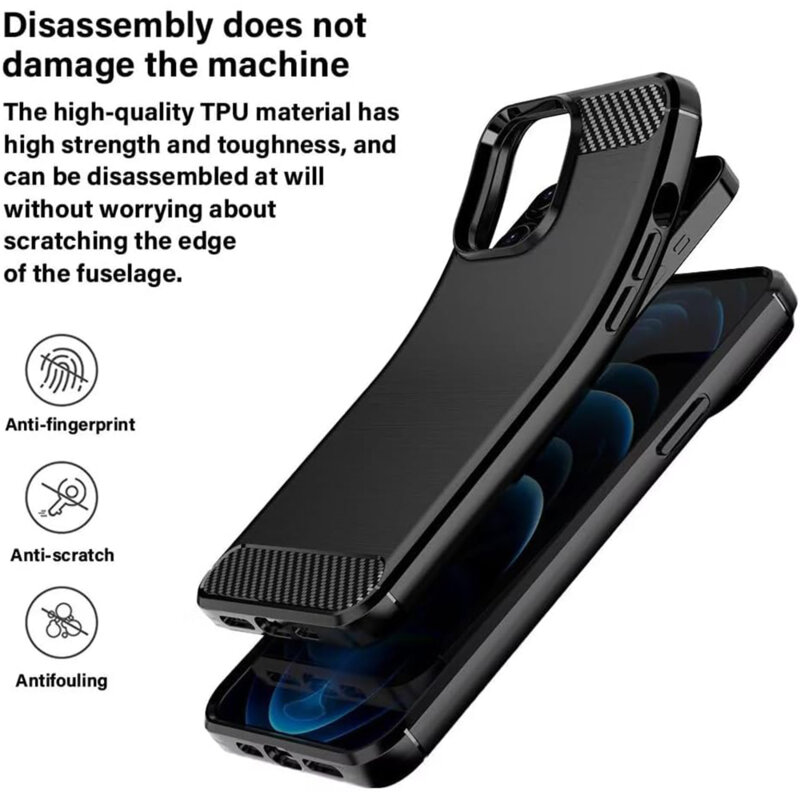 Husa OPPO A6k 4G Techsuit Carbon Silicone, negru