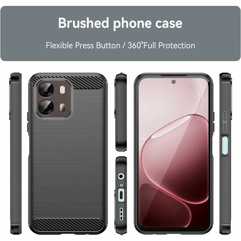 Husa OPPO A6k 4G Techsuit Carbon Silicone, negru