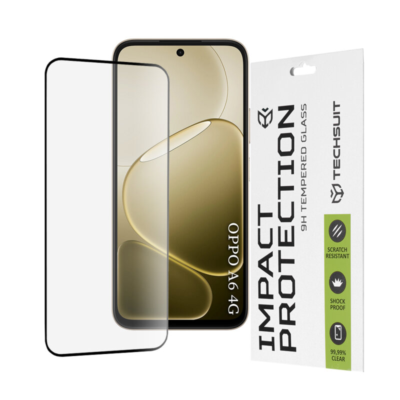 Folie sticla OPPO A6k 4G Techsuit 111D Full Glue Full Cover, negru