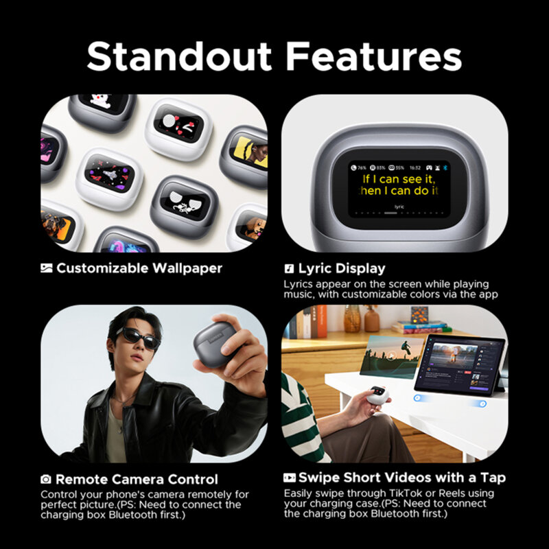 Casti Bluetooth cu ecran LCD Ugreen HiTune H6 Magic, alb, 65386