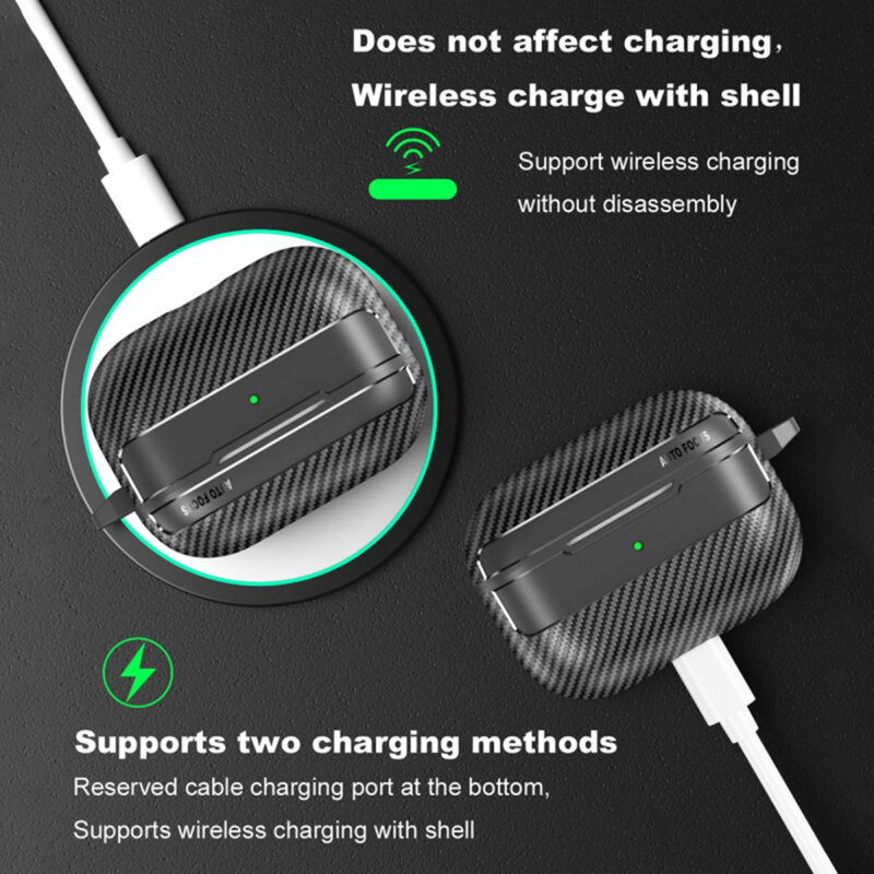 Husa AirPods Pro 3 Techsuit CarbonFiber, negru