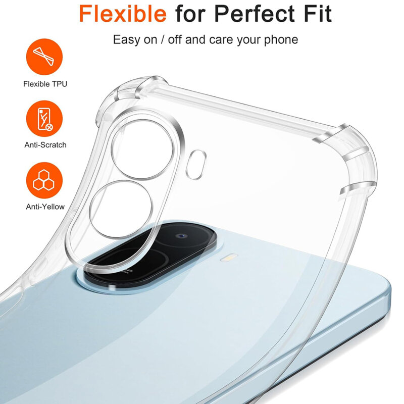 Husa Xiaomi Redmi A7 Pro 4G Techsuit Shockproof Clear Silicone, transparenta