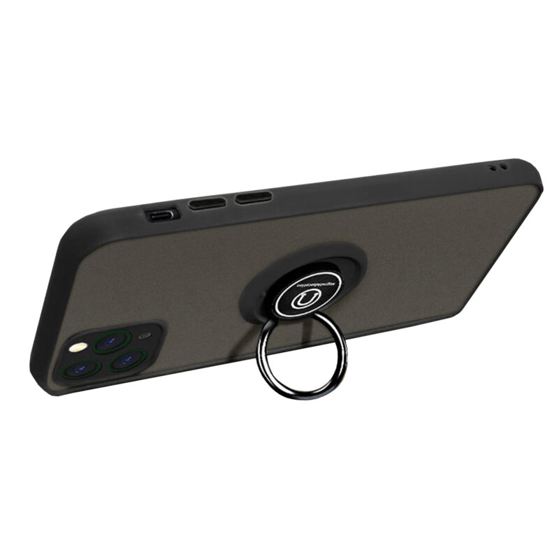 Husa Oppo A6k 4G Techsuit Glinth cu inel suport stand magnetic, negru
