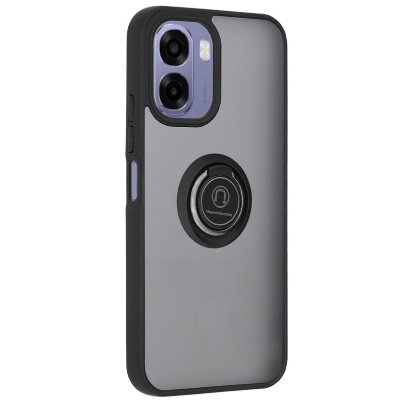 Husa Oppo A6k 4G Techsuit Glinth cu inel suport stand magnetic, negru
