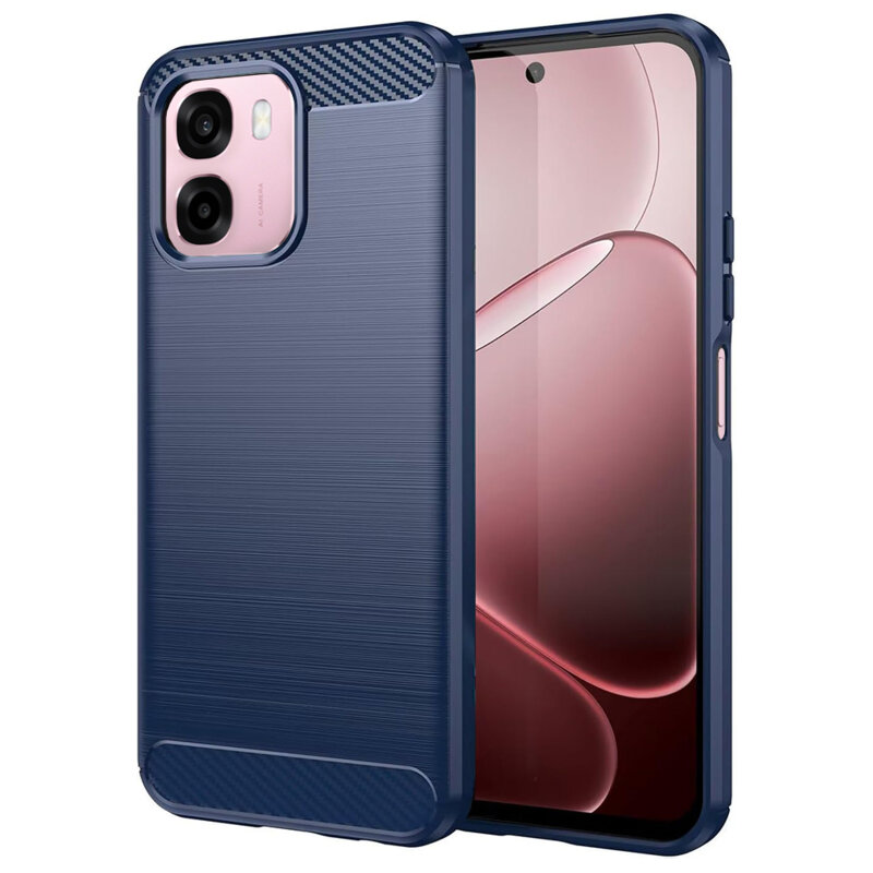 Husa Oppo A6 4G Techsuit Carbon Silicone, albastru