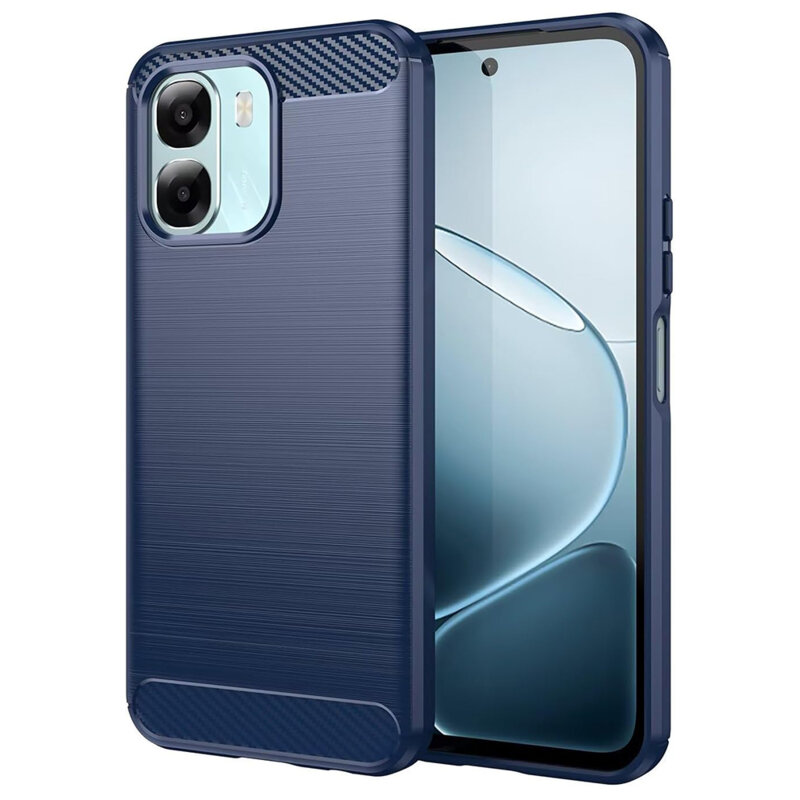 Husa Oppo A6x 4G Techsuit Carbon Silicone, albastru