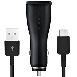Incarcator Auto Original Samsung 2xUSB + Cablu de date Type-C - Negru EP-LN920CBEGWW