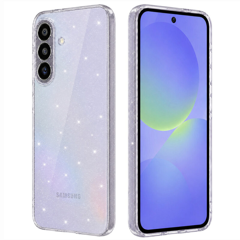 Husa sclipici Samsung Galaxy A36 5G Techsuit SparkleSkin, transparenta