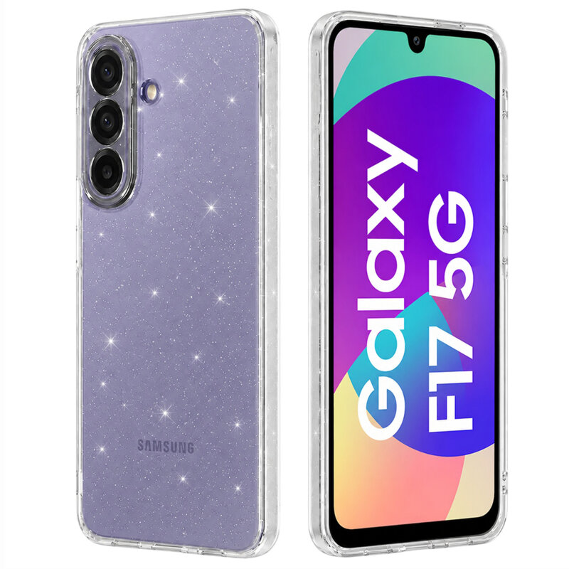 Husa sclipici Samsung Galaxy F17 Techsuit SparkleSkin, transparenta