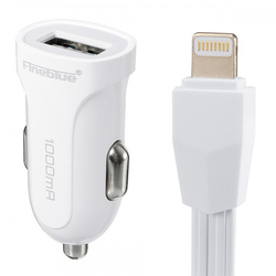 Incarcator Auto Fineblue F-C15 USB 1.0A  + Cablu Lightning
