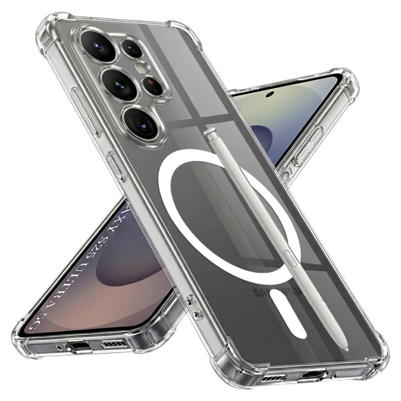 Husa Samsung Galaxy S25 Ultra Techsuit Shockproof Clear Silicone MagSafe, transparenta