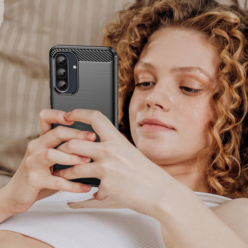 Husa Samsung Galaxy A27 5G Techsuit Carbon Silicone, negru